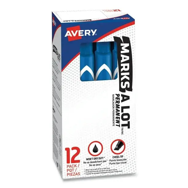 Marks A Lot Permanent Marker - Chisel Tip - Each Avery