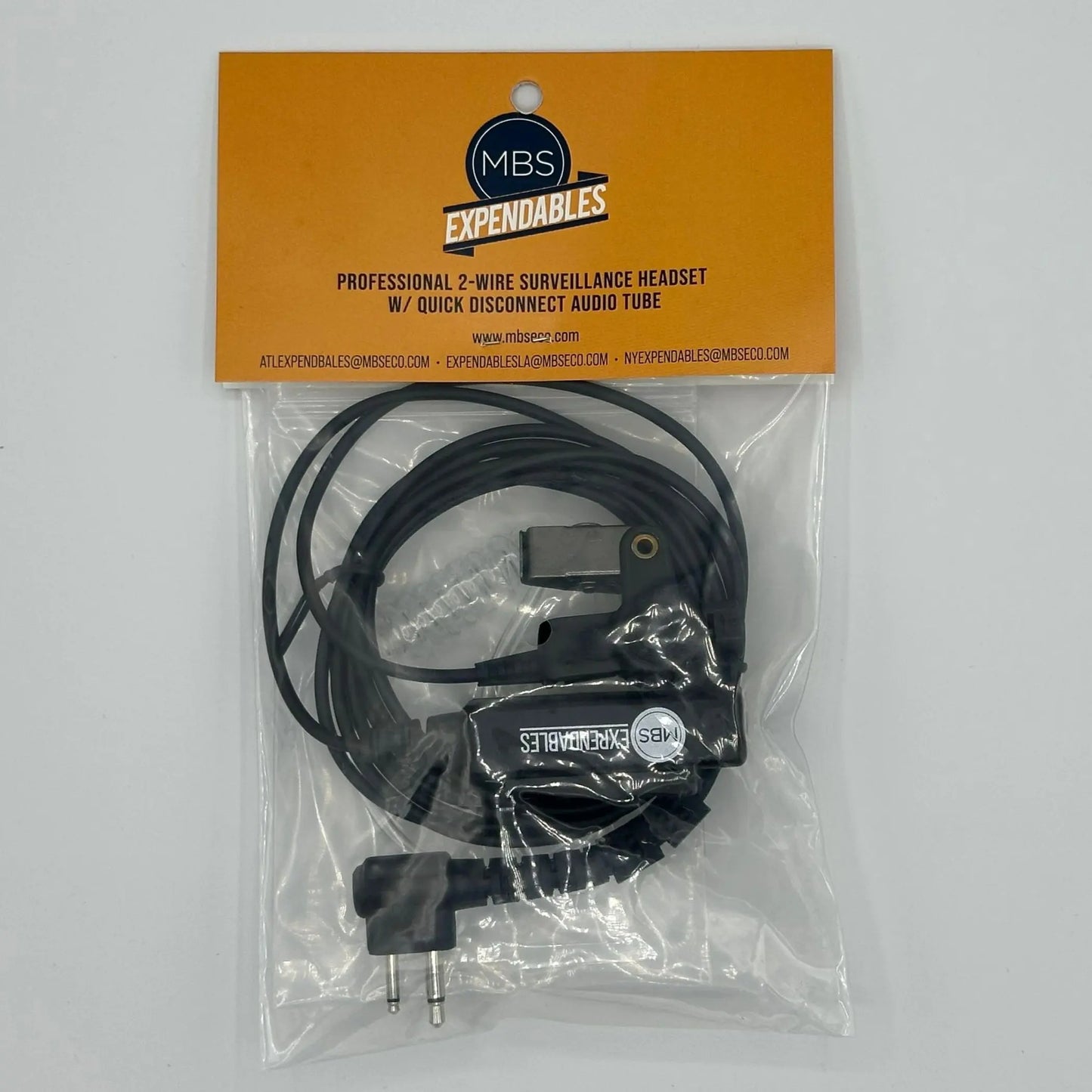 Surveillance Headset 2-Wire w/ Mic MBS