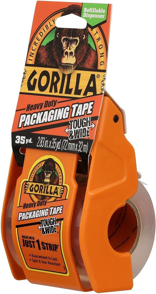 2.83" x 30yd Clear Gorilla Packing Tape w/ Dispenser