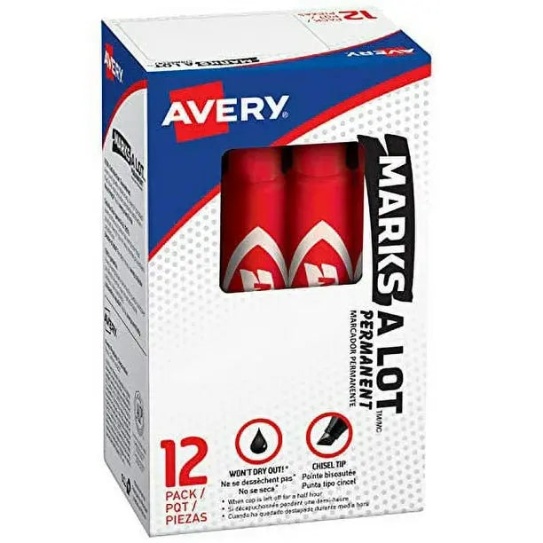 Marks A Lot Permanent Marker - Chisel Tip - Each Avery