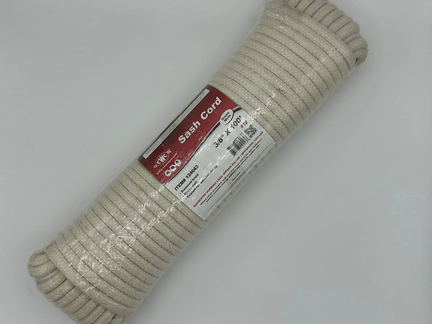 #12 3/8" Sash Cord - 100' Hank MBS Expendables